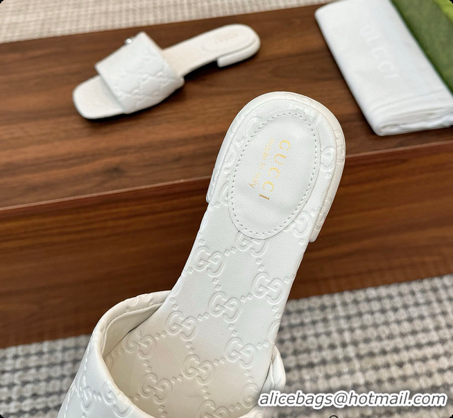 Shop Duplicate Gucci Sandals Slide White 0702104