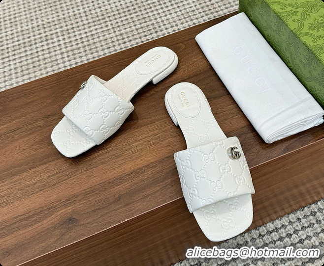 Shop Duplicate Gucci Sandals Slide White 0702104