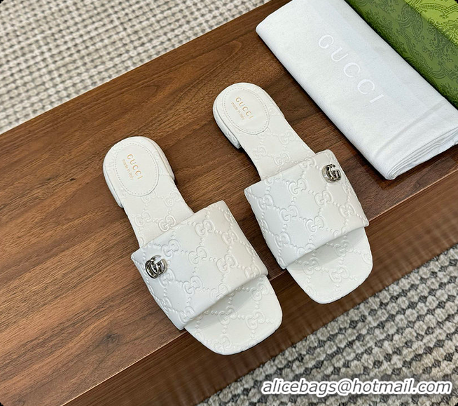 Shop Duplicate Gucci Sandals Slide White 0702104