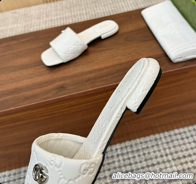 Shop Duplicate Gucci Sandals Slide White 0702104