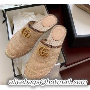 Good Quality Gucci Straw Slippers 60702107