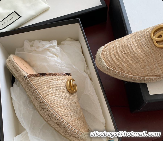Good Quality Gucci Straw Slippers 60702107