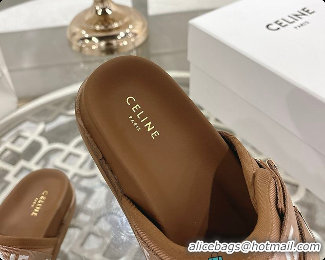 Purchase Celine Trendy Triomphe Webbing Logo Slides/Sandals 0702113