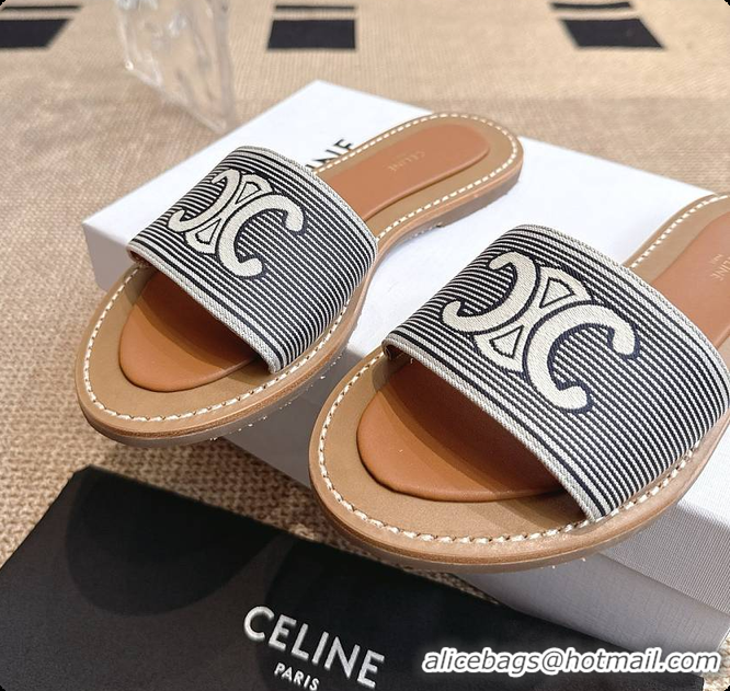 Sophisticated Celine Gray Triomphe Cloth Sandal 0702115