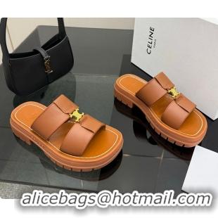 Hot Style Celine Clea Mule In Calfskin Tan 0702117
