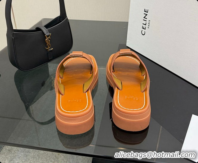 Hot Style Celine Clea Mule In Calfskin Tan 0702117