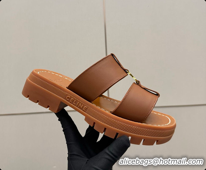 Hot Style Celine Clea Mule In Calfskin Tan 0702117