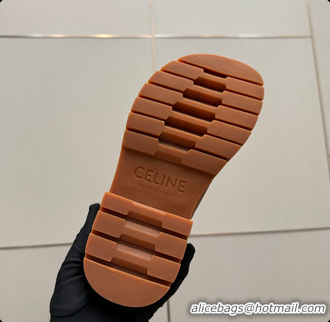 Hot Style Celine Clea Mule In Calfskin Tan 0702117