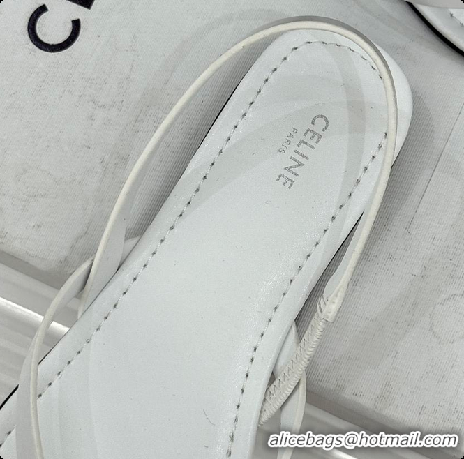 Stylish Celine Biki Sandal In Calfskin Ultra White 0702118