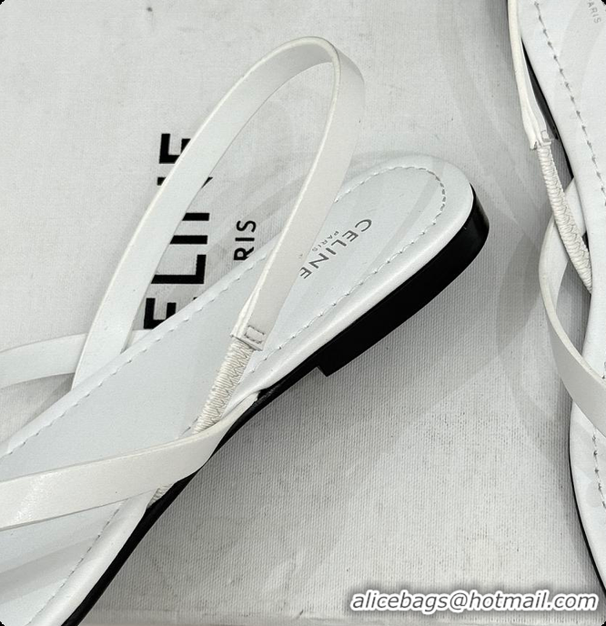 Stylish Celine Biki Sandal In Calfskin Ultra White 0702118