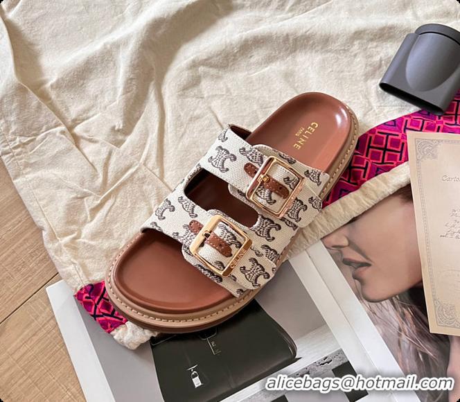 Most Popular Celine Triomphe Flat Sandals 0702119