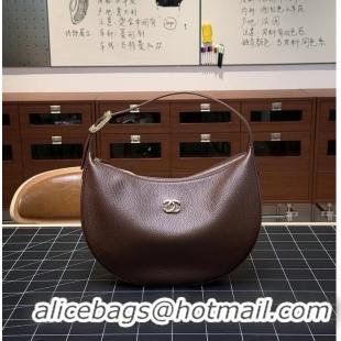 Discount Chanel Hobo Handbag Grained Calfskin & Gold-Tone Metal CH59913 Brown Fall Winter 2026 Pre-Collection