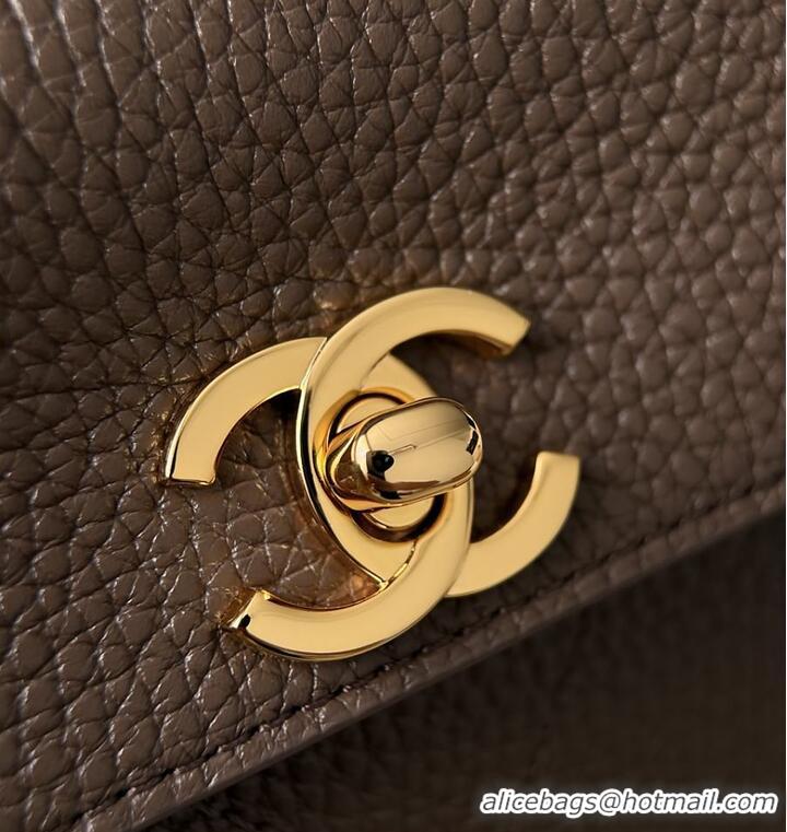 Super Quality Chanel SMALL SHOPPING BAG Grained Calfskin & Gold-Tone Metal AS6288 Dark Brown 2026