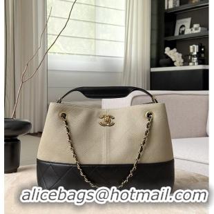 Top Quality Chanel Small Tote Canvas Calfskin With Lambskin & Gold-Tone Metal CH59913 Gray/Black 2026