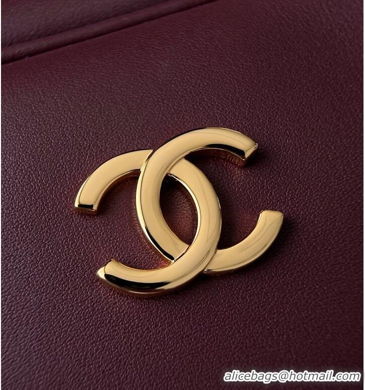 Most Popular Chanel Large Bowling Bag Lambskin & Gold-Tone Metal CH59914 Burgundy Spring Summer 2026