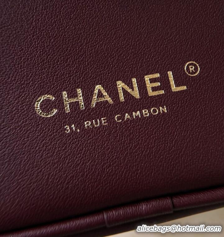 Most Popular Chanel Large Bowling Bag Lambskin & Gold-Tone Metal CH59914 Burgundy Spring Summer 2026