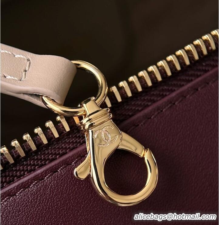 Most Popular Chanel Large Bowling Bag Lambskin & Gold-Tone Metal CH59914 Burgundy Spring Summer 2026