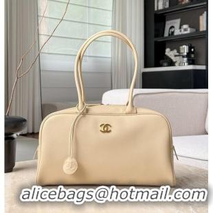 Buy Cheap Chanel Large Bowling Bag Lambskin & Gold-Tone Metal CH59914 Light Beige Spring Summer 2026
