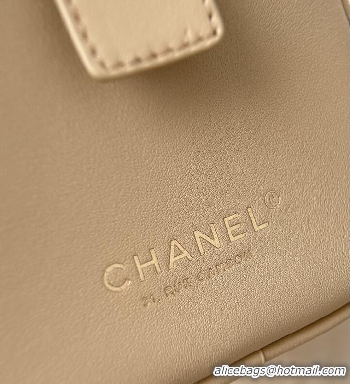 Buy Cheap Chanel Large Bowling Bag Lambskin & Gold-Tone Metal CH59914 Light Beige Spring Summer 2026