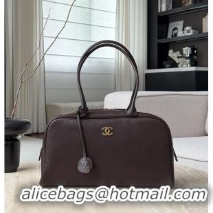 Well Crafted Chanel Large Bowling Bag Lambskin & Gold-Tone Metal CH59914 Dark Brown Spring Summer 2026