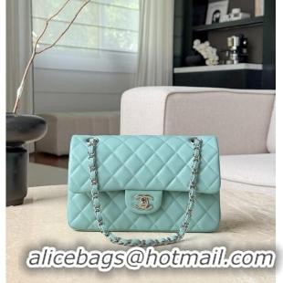 Luxury Cheap Chanel Classic Handbag Quilted Lambskin & Silver-Tone Metal CH5916 Light Turquoise 2026
