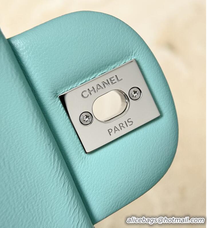 Luxury Cheap Chanel Classic Handbag Quilted Lambskin & Silver-Tone Metal CH5916 Light Turquoise 2026