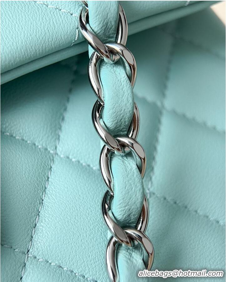 Luxury Cheap Chanel Classic Handbag Quilted Lambskin & Silver-Tone Metal CH5916 Light Turquoise 2026
