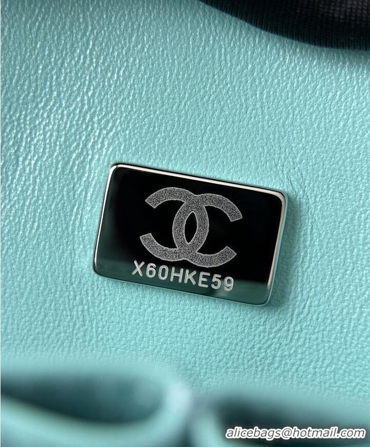 Luxury Cheap Chanel Classic Handbag Quilted Lambskin & Silver-Tone Metal CH5916 Light Turquoise 2026