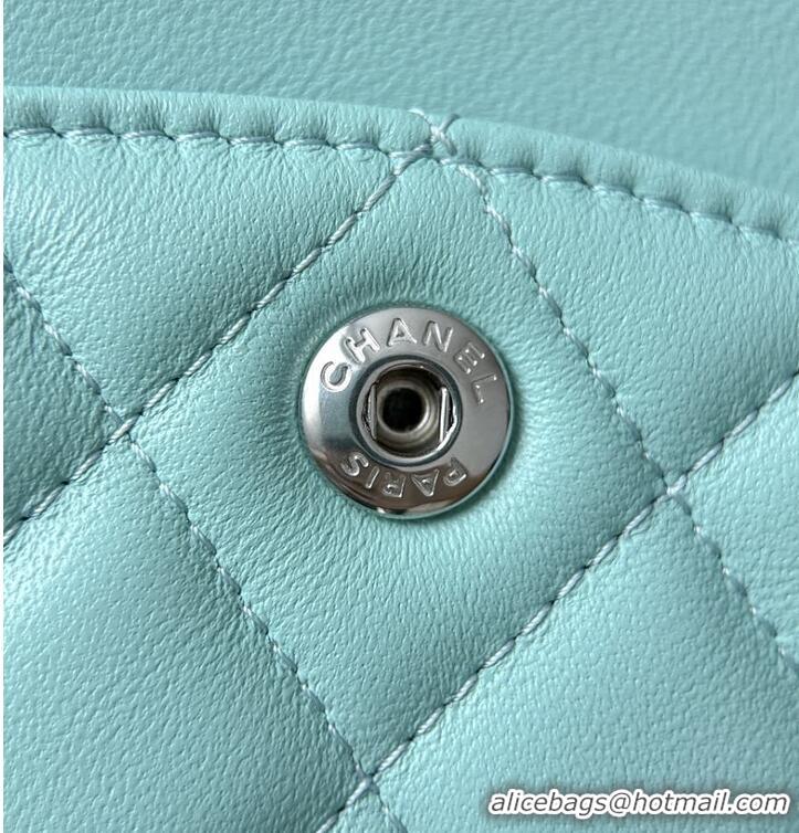 Luxury Cheap Chanel Classic Handbag Quilted Lambskin & Silver-Tone Metal CH5916 Light Turquoise 2026