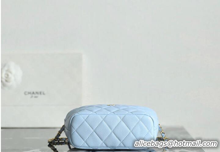 Cheapest Chanel Clutch With Chain Grained Calfskin & gold-tone CH59902 Light Blue 2026