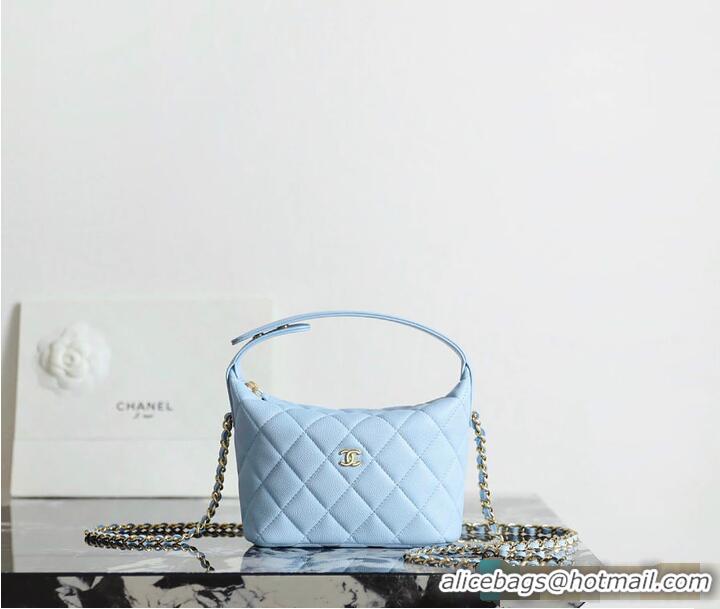 Cheapest Chanel Clutch With Chain Grained Calfskin & gold-tone CH59902 Light Blue 2026