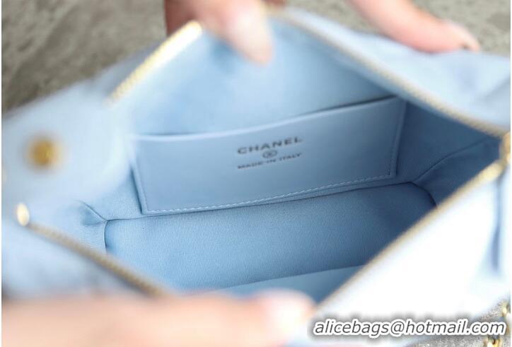 Cheapest Chanel Clutch With Chain Grained Calfskin & gold-tone CH59902 Light Blue 2026