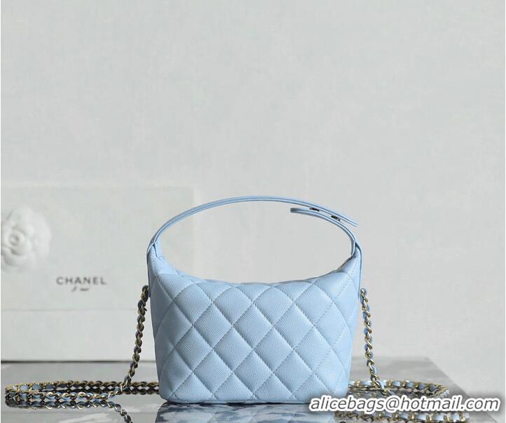 Cheapest Chanel Clutch With Chain Grained Calfskin & gold-tone CH59902 Light Blue 2026