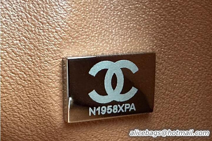 Best Quality Chanel Classic 11.12 Handbag Grained Calfskin & Silver-Tone Metal AS6286 Camel 2026