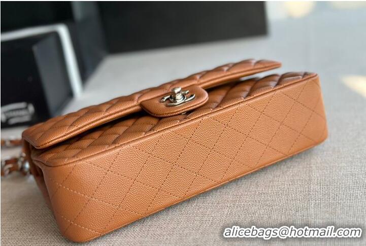 Best Quality Chanel Classic 11.12 Handbag Grained Calfskin & Silver-Tone Metal AS6286 Camel 2026