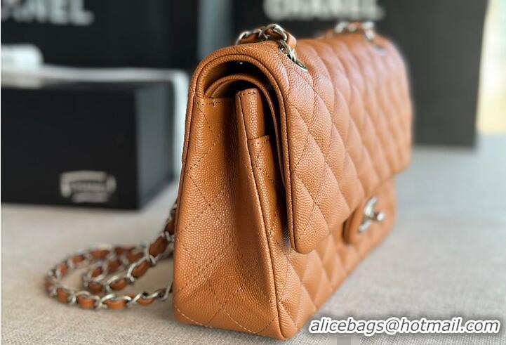 Best Quality Chanel Classic 11.12 Handbag Grained Calfskin & Silver-Tone Metal AS6286 Camel 2026