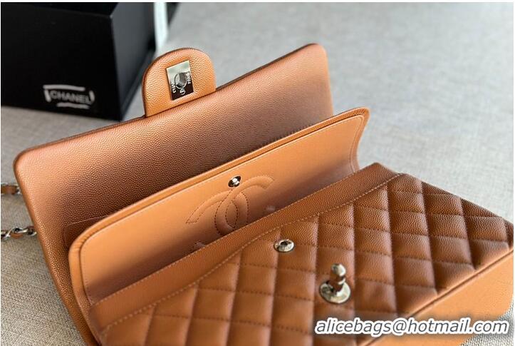 Best Quality Chanel Classic 11.12 Handbag Grained Calfskin & Silver-Tone Metal AS6286 Camel 2026