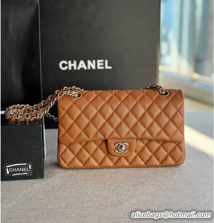 Best Quality Chanel Classic 11.12 Handbag Grained Calfskin & Silver-Tone Metal AS6286 Camel 2026