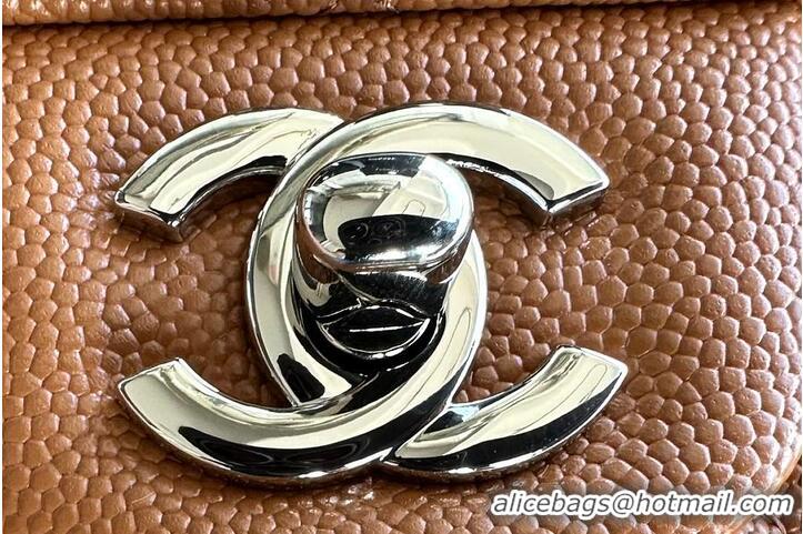 Best Quality Chanel Classic 11.12 Handbag Grained Calfskin & Silver-Tone Metal AS6286 Camel 2026