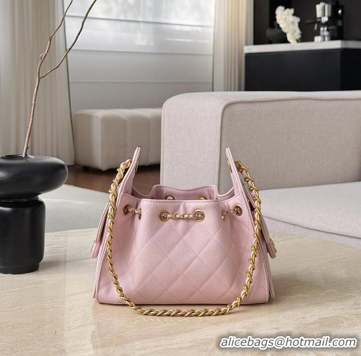 Top Grade Chanel 25 MINI HANDBAG Grained Calfskin & Gold-Tone Metal AS5631 Light Pink FALL WINTER 2026 PRE-COLLECTION