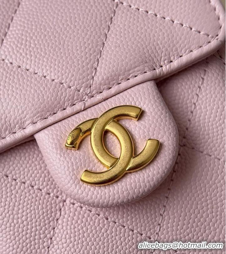 Top Grade Chanel 25 MINI HANDBAG Grained Calfskin & Gold-Tone Metal AS5631 Light Pink FALL WINTER 2026 PRE-COLLECTION