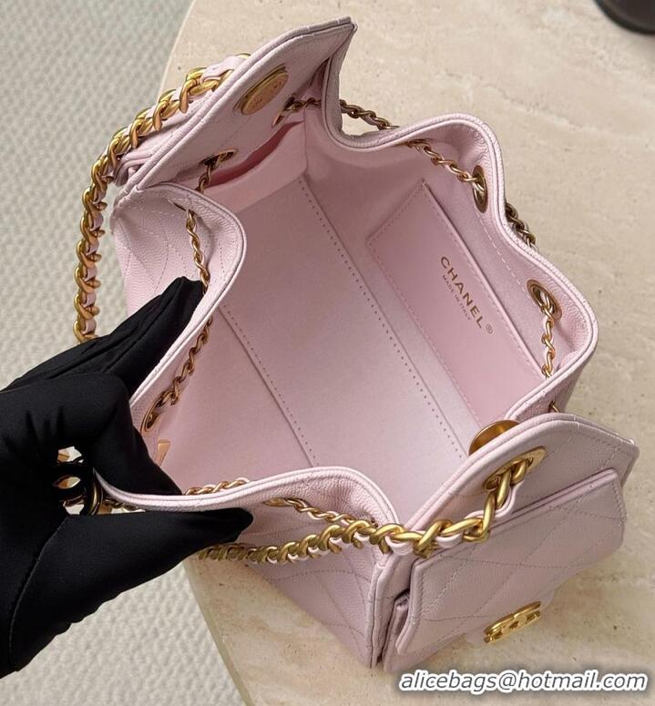 Top Grade Chanel 25 MINI HANDBAG Grained Calfskin & Gold-Tone Metal AS5631 Light Pink FALL WINTER 2026 PRE-COLLECTION