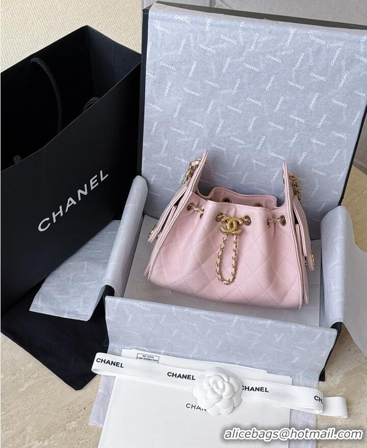 Top Grade Chanel 25 MINI HANDBAG Grained Calfskin & Gold-Tone Metal AS5631 Light Pink FALL WINTER 2026 PRE-COLLECTION