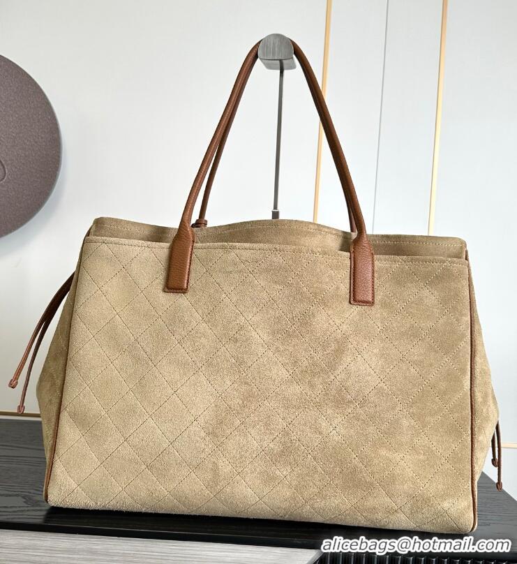 Promotional Chanel Metiers D'art Large Shopping Bag Suede Calfskin With Grained Calfskin & Gold-Tone Metal AS6289 Dark B