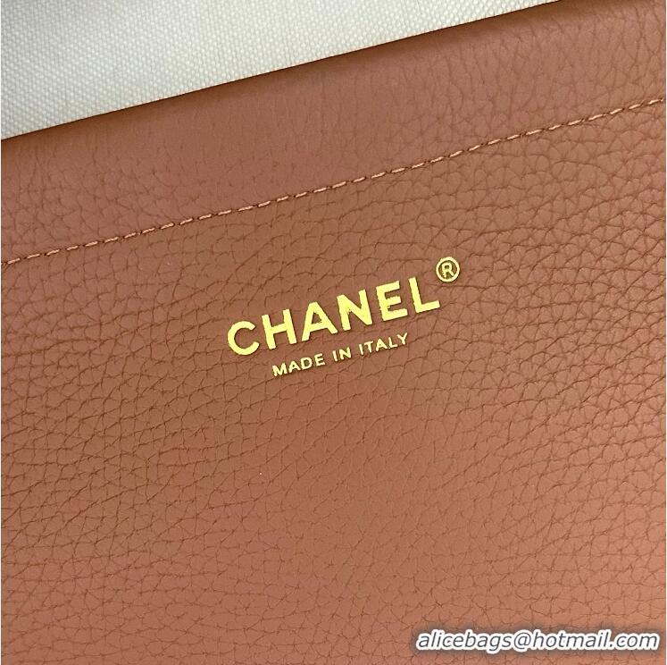 Promotional Chanel Metiers D'art Large Shopping Bag Suede Calfskin With Grained Calfskin & Gold-Tone Metal AS6289 Dark B