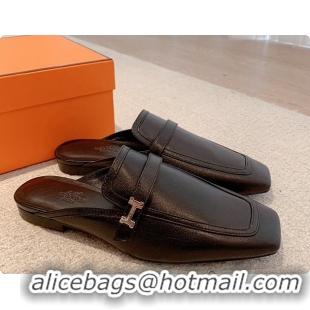 Discount Hermes Groupie Mule Black/White 60702201