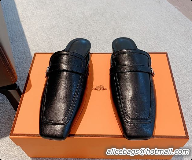 Discount Hermes Groupie Mule Black/White 60702201