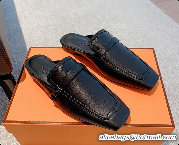 Discount Hermes Groupie Mule Black/White 60702201