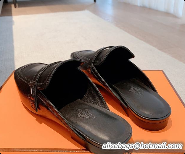 Discount Hermes Groupie Mule Black/White 60702201