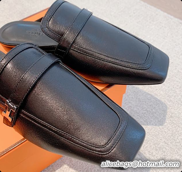 Discount Hermes Groupie Mule Black/White 60702201